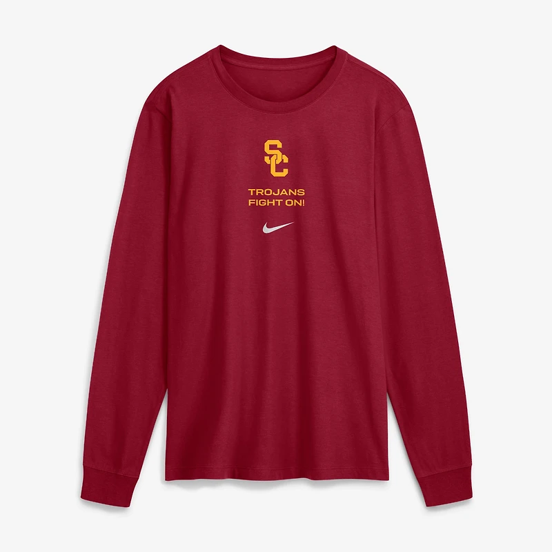 T-shirt à manches longues Nike Cardinal USC Trojans 2026 Sideline Dri-FIT pour homme