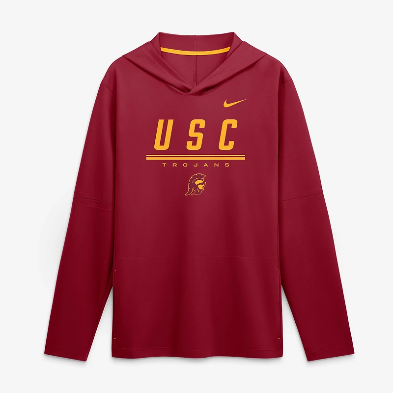Haut à capuche léger manches longues Nike Cardinal USC Trojans 2026 Sideline pour homme