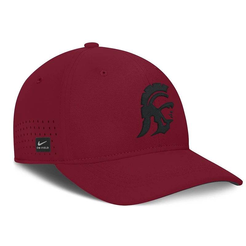 Men's Nike  Cardinal USC Trojans 2026 Sideline Practice AeroBill Swooshflex Dri-FIT Hat