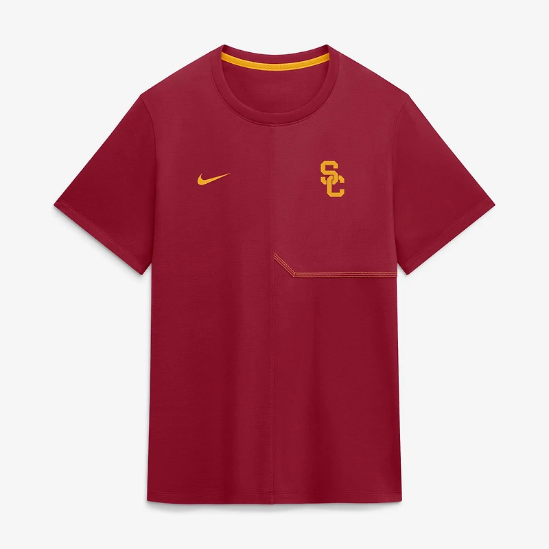 T-shirt d'entraîneur Nike Cardinal USC Trojans 2026 Sideline UV Dri-FIT pour homme