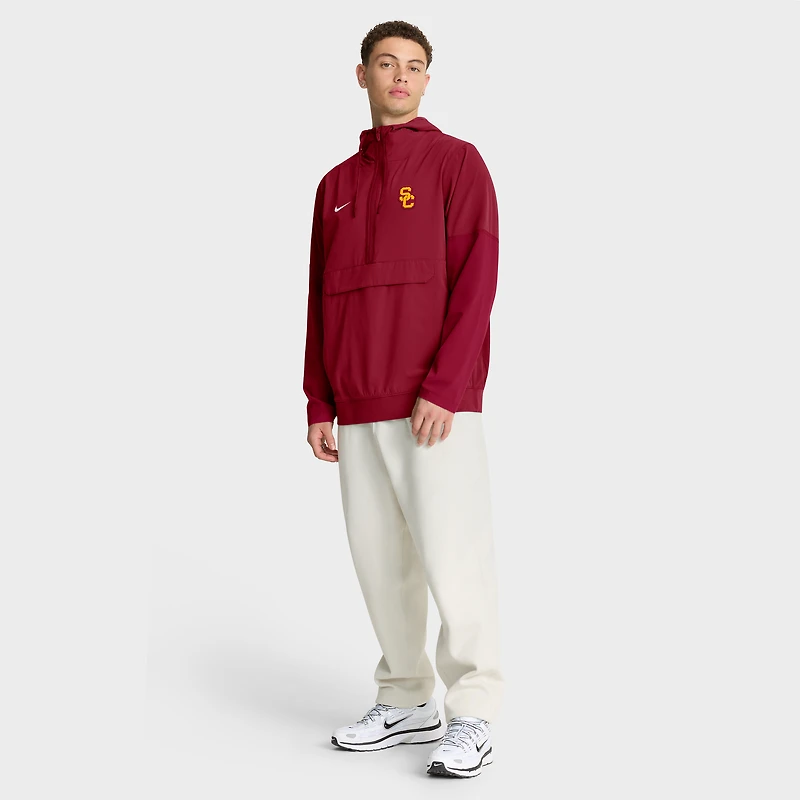 Men's Nike Cardinal USC Trojans Anorak Half-Zip Hoodie Jacket