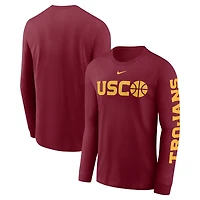 Men's Nike  Cardinal USC Trojans Basketball Icon Two-Hit Long Sleeve T-Shirt