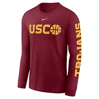 Men's Nike  Cardinal USC Trojans Basketball Icon Two-Hit Long Sleeve T-Shirt