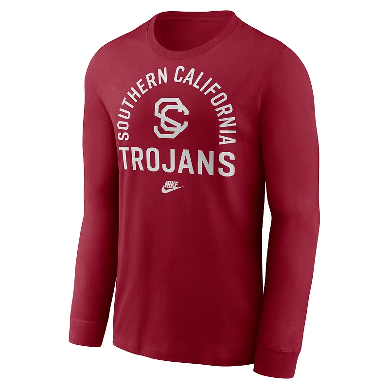 Men's Nike Cardinal USC Trojans Legacy Arched Logo Long Sleeve T-Shirt