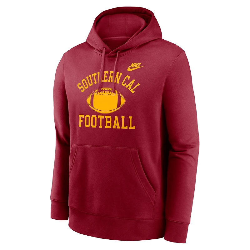 Men's Nike Cardinal USC Trojans Legacy Football Icon Club Fleece Pullover Hoodie