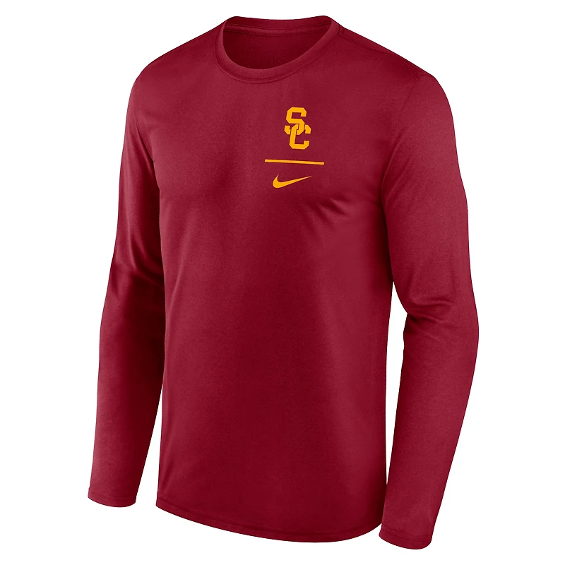Men's Nike Cardinal USC Trojans Primary Stack Legend Long Sleeve T-Shirt