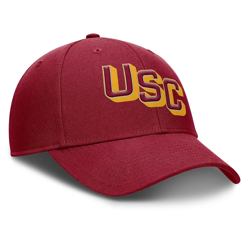 Casquette ajustable Nike Cardinal USC Trojans Slanted Primetime Rise Performance pour homme