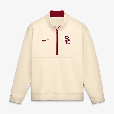 Pull-over Nike USC Trojans Primetime Club Fleece demi-zip couleur crème pour homme