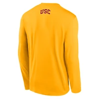 Men's Nike Gold USC Trojans On-Court Basketball Shootaround Dri-FIT Long Sleeve T-Shirt