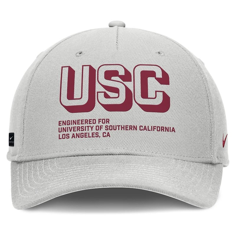 Men's Nike Gray USC Trojans 2025 Sideline Dust Pinched Rise Adjustable Hat