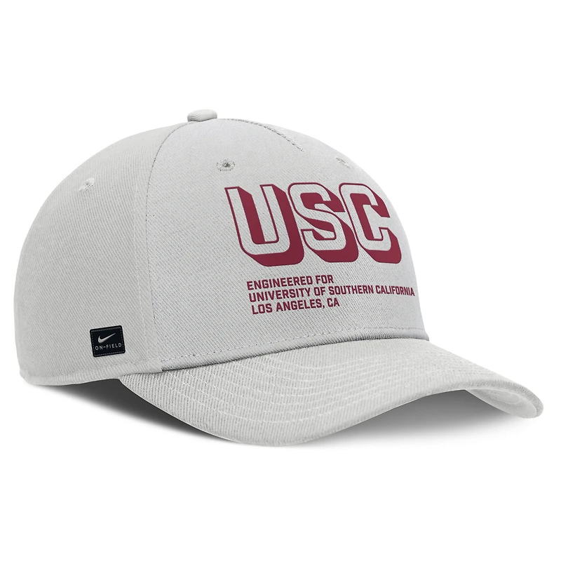 Men's Nike Gray USC Trojans 2025 Sideline Dust Pinched Rise Adjustable Hat
