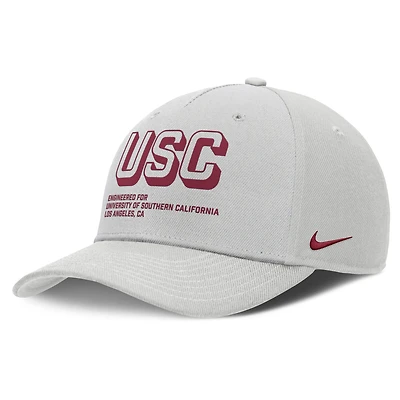 Casquette ajustable Nike grise USC Trojans 2025 Sideline Dust Pinched Rise pour homme