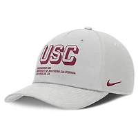 Casquette ajustable Nike grise USC Trojans 2025 Sideline Dust Pinched Rise pour homme