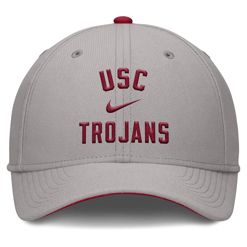 Men's Nike Gray USC Trojans Rise Prep Performance Flex Hat