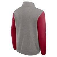 Pull en molleton demi-zippé Nike USC Trojans Club gris chiné/cardinal pour homme