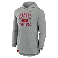 Men's Nike Heather Gray USC Trojans Blitz Tri-Blend Dri-FIT Long Sleeve Hoodie T-Shirt