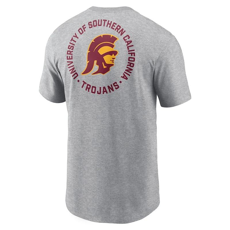 Men's Nike Heather Gray USC Trojans Campus 2-Hit T-Shirt
