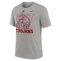 T-shirt Nike Campus Local Tri-Blend gris chiné pour homme des USC Trojans