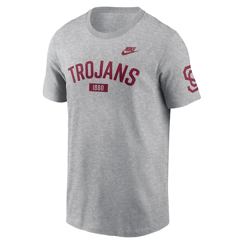 T-shirt Nike gris chiné USC Trojans Legacy Arch pour homme