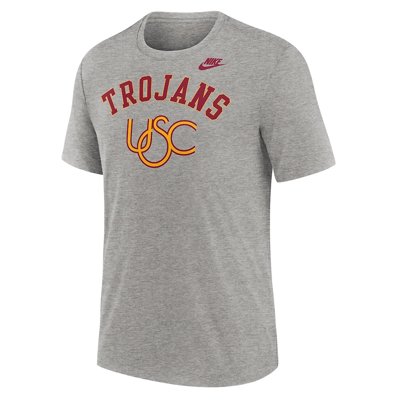 Men's Nike Heather Gray USC Trojans Legacy Arch Tri-Blend T-Shirt