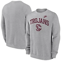 Sweat-shirt Nike gris chiné USC Trojans Legacy Classic pour homme