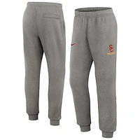 Men's Nike Heather Gray USC Trojans Primetime Club Fleece Jogger Pants