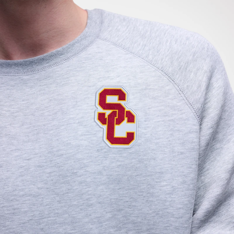 Sweat-shirt raglan Nike USC Trojans Tech Fleece gris chiné pour homme