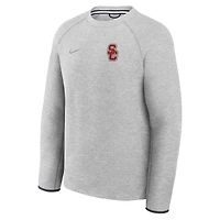 Men's Nike Heather Gray USC Trojans Tech Fleece Raglan Sweatshirt