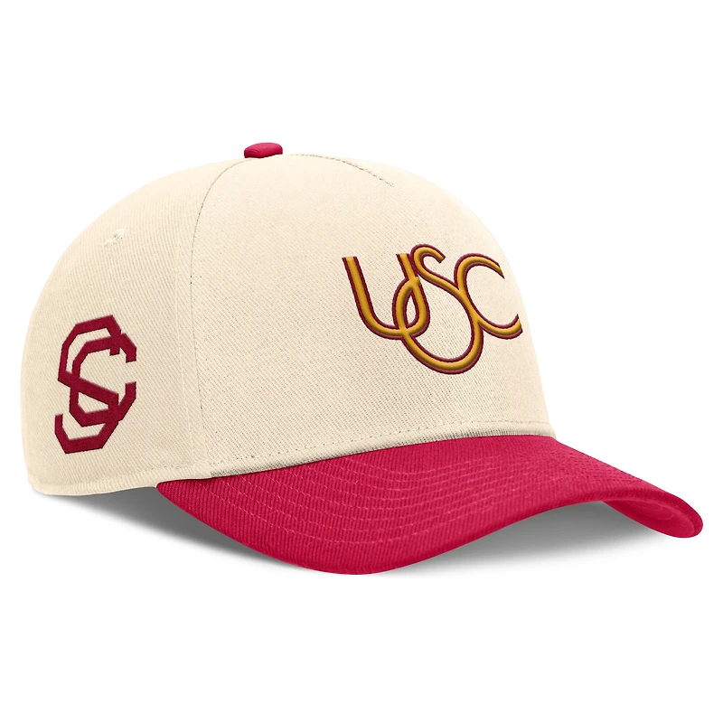 Men's Nike Natural/Cardinal USC Trojans Academic Rise Dri-FIT Adjustable Hat