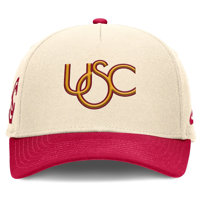 Men's Nike Natural/Cardinal USC Trojans Academic Rise Dri-FIT Adjustable Hat
