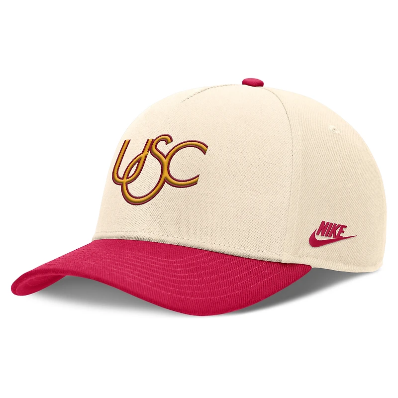 Men's Nike Natural/Cardinal USC Trojans Academic Rise Dri-FIT Adjustable Hat
