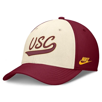 Men's Nike Natural/Crimson USC Trojans Legacy Swooshflex Dri-FIT Hat