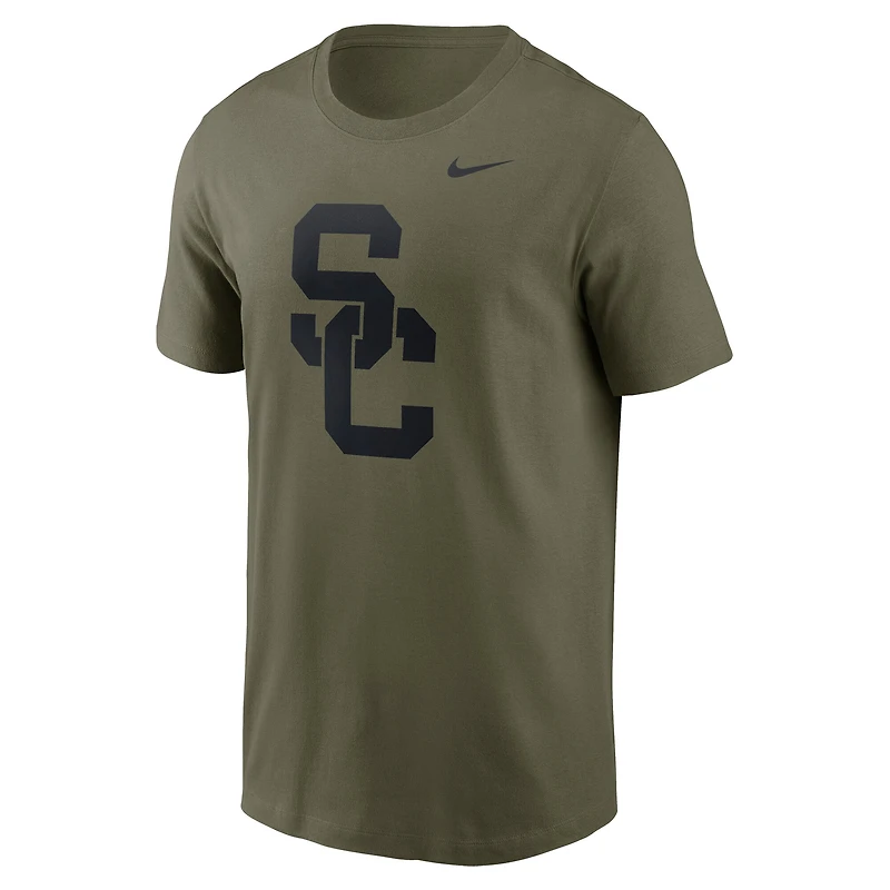 Men's Nike Olive USC Trojans 2024 Military Appreciation Tonal Logo Performance T-Shirt