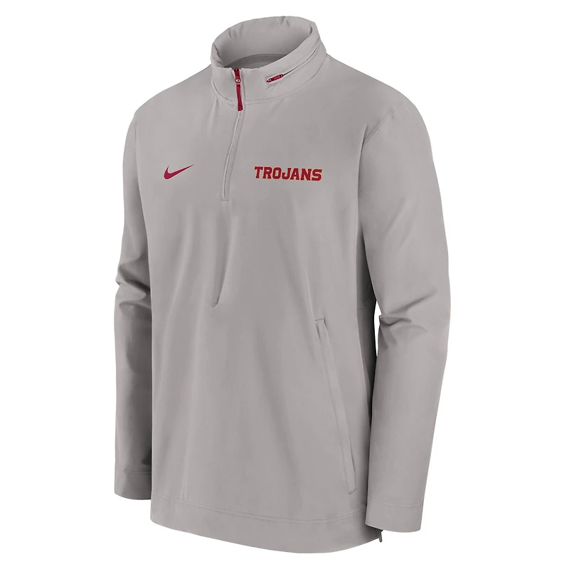 Men's Nike Pewter USC Trojans Sideline Coaches Lightweight Quarter-Zip Jacket
