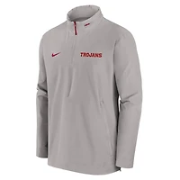 Men's Nike Pewter USC Trojans Sideline Coaches Lightweight Quarter-Zip Jacket