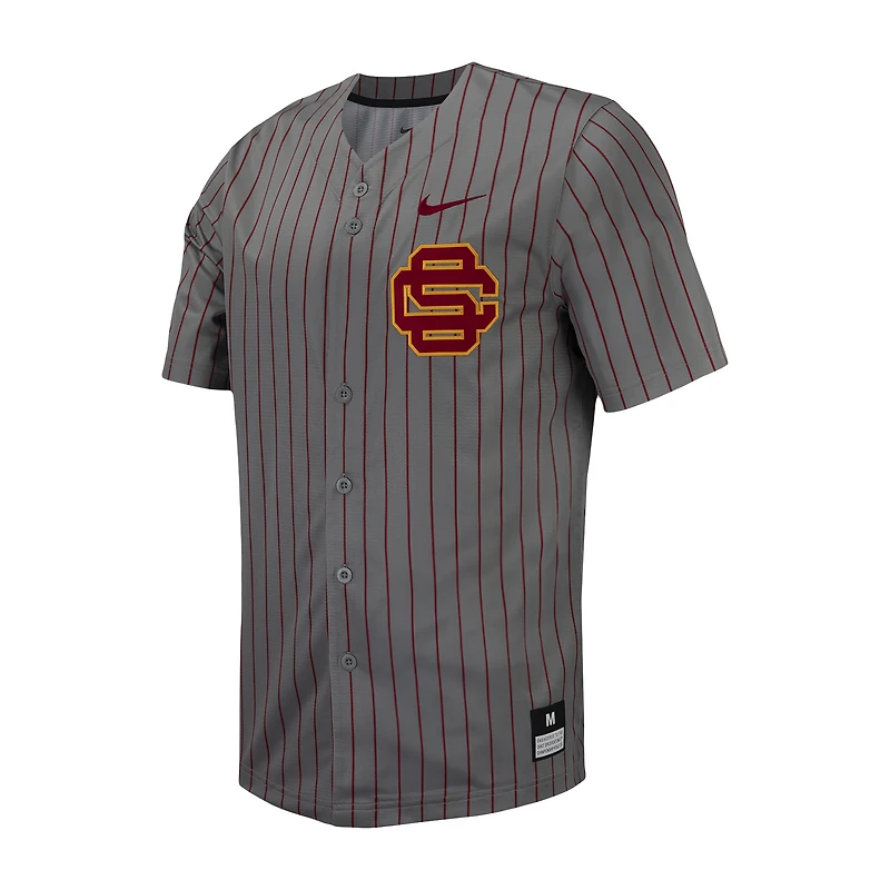 Maillot de baseball réplique à fines rayures Nike Steel USC Trojans pour homme