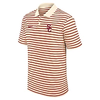 Men's Nike Tan USC Trojans Primary Logo Striped Dri-FIT Polo
