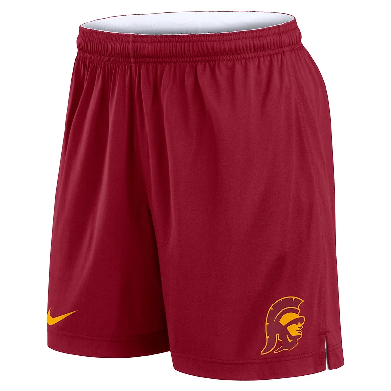 Short de performance réversible Nike Primetime USC Trojans blanc/cardinal pour homme