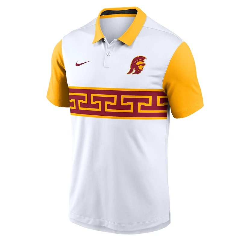 Polo Nike USC Trojans Athletic Prep Alt Logo Vapor Dri-FIT pour homme, blanc/or