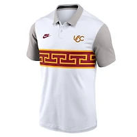 Men's Nike White/Gray USC Trojans Athletic Prep Legacy Logo Vapor Dri-FIT Polo