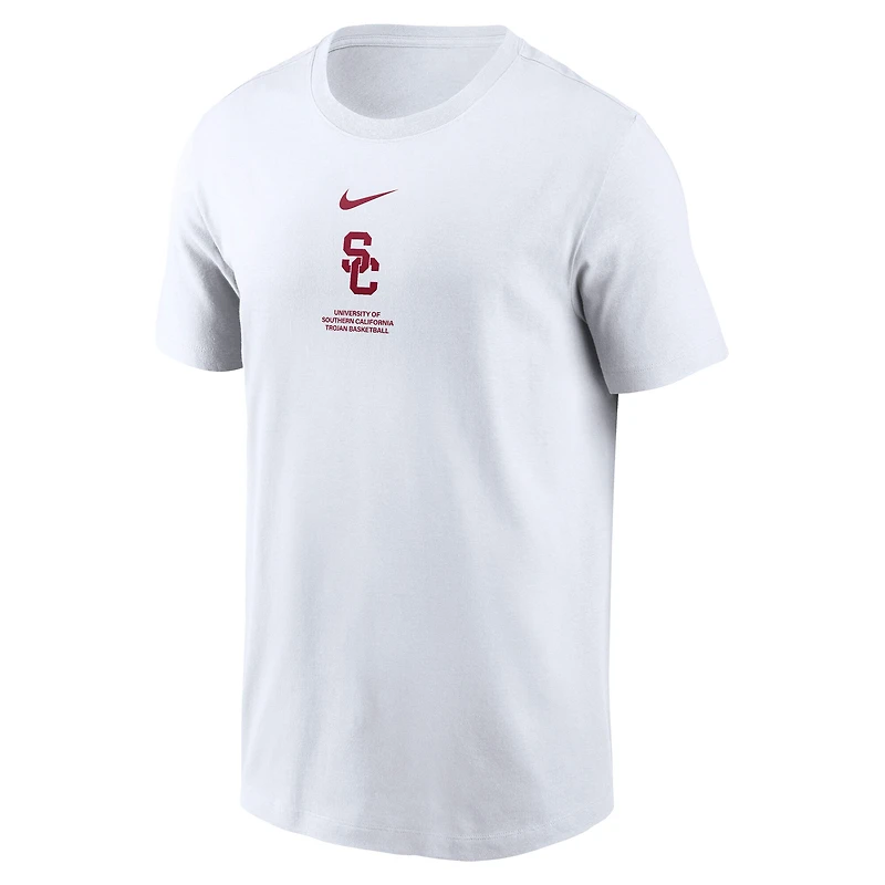 Men's Nike White USC Trojans 2024 On-Court Basketball Performance T-Shirt