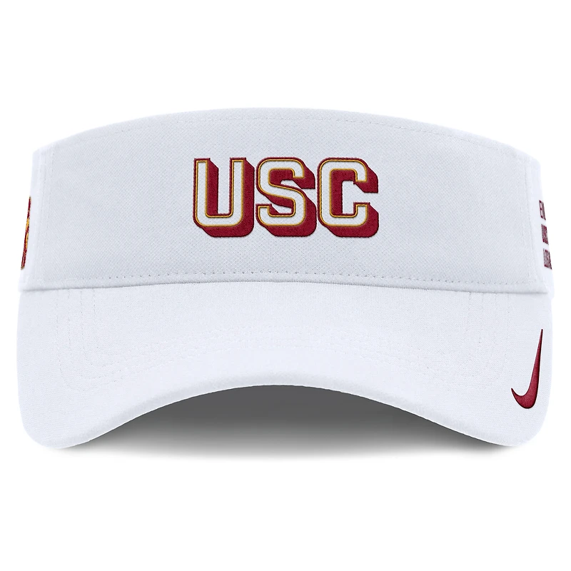 Men's Nike White USC Trojans 2025 On-Field Gameday Performance Ace Adjustable Visor