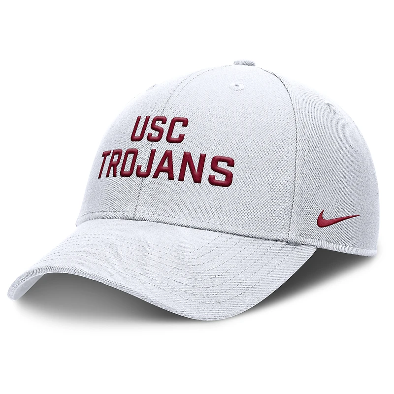 Men's Nike White USC Trojans 2025 Sideline Rise Practice Adjustable Hat