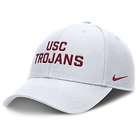 Men's Nike White USC Trojans 2025 Sideline Rise Practice Adjustable Hat