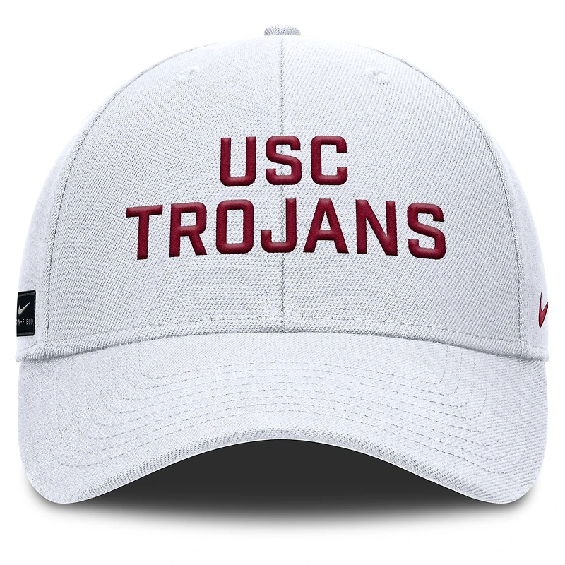 Men's Nike White USC Trojans 2025 Sideline Rise Practice Adjustable Hat