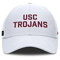 Men's Nike White USC Trojans 2025 Sideline Rise Practice Adjustable Hat