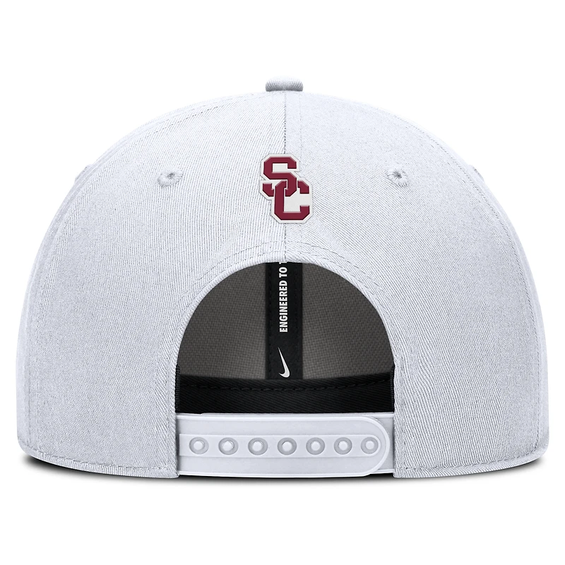 Men's Nike White USC Trojans 2025 Sideline Rise Practice Adjustable Hat