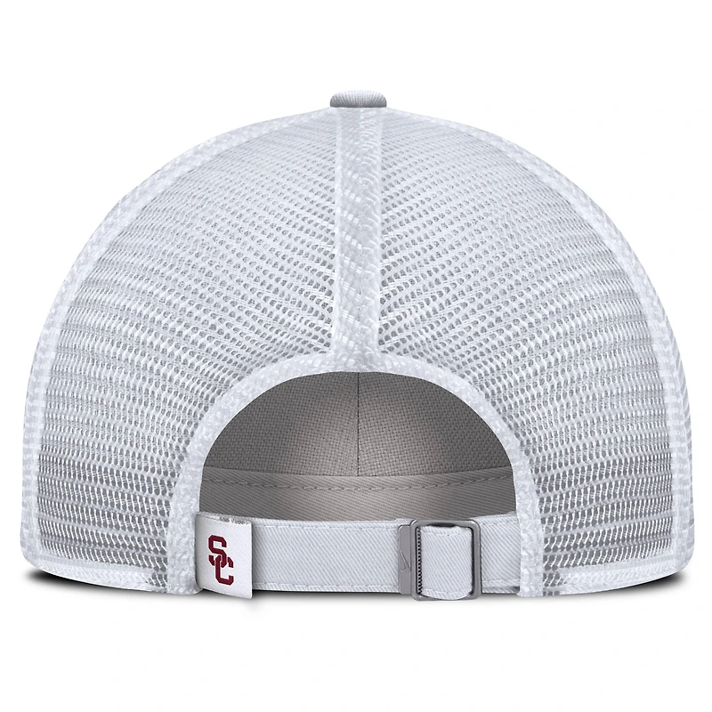 Casquette ajustable Nike blanche USC Trojans Club Campus Trucker pour homme