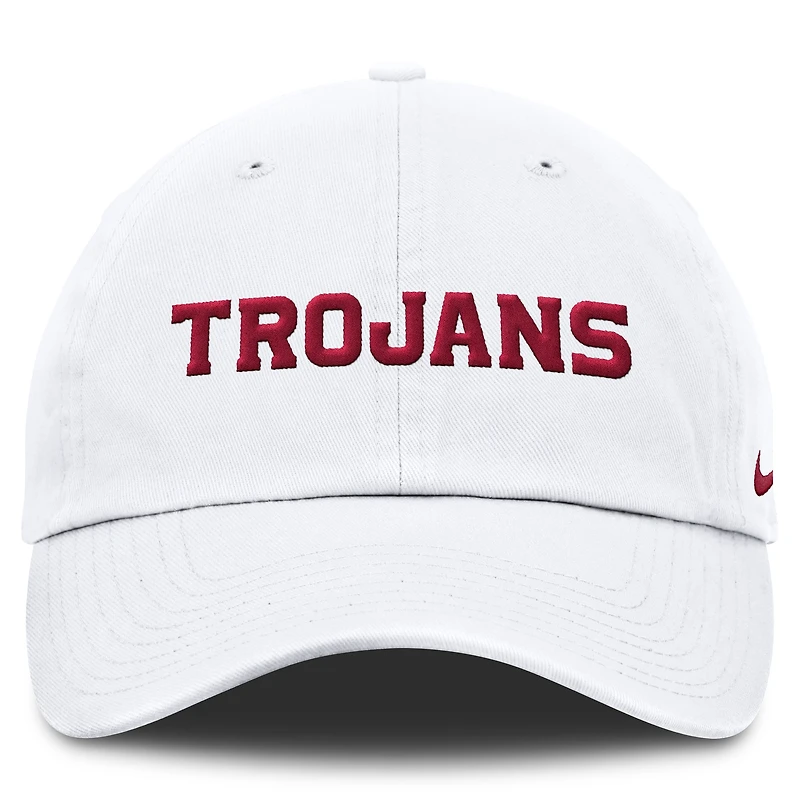 Casquette ajustable Nike blanche USC Trojans Core Club Mascot Wordmark pour homme