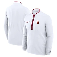 Men's Nike White USC Trojans Courtside Victory Dri-FIT Half-Zip Pullover